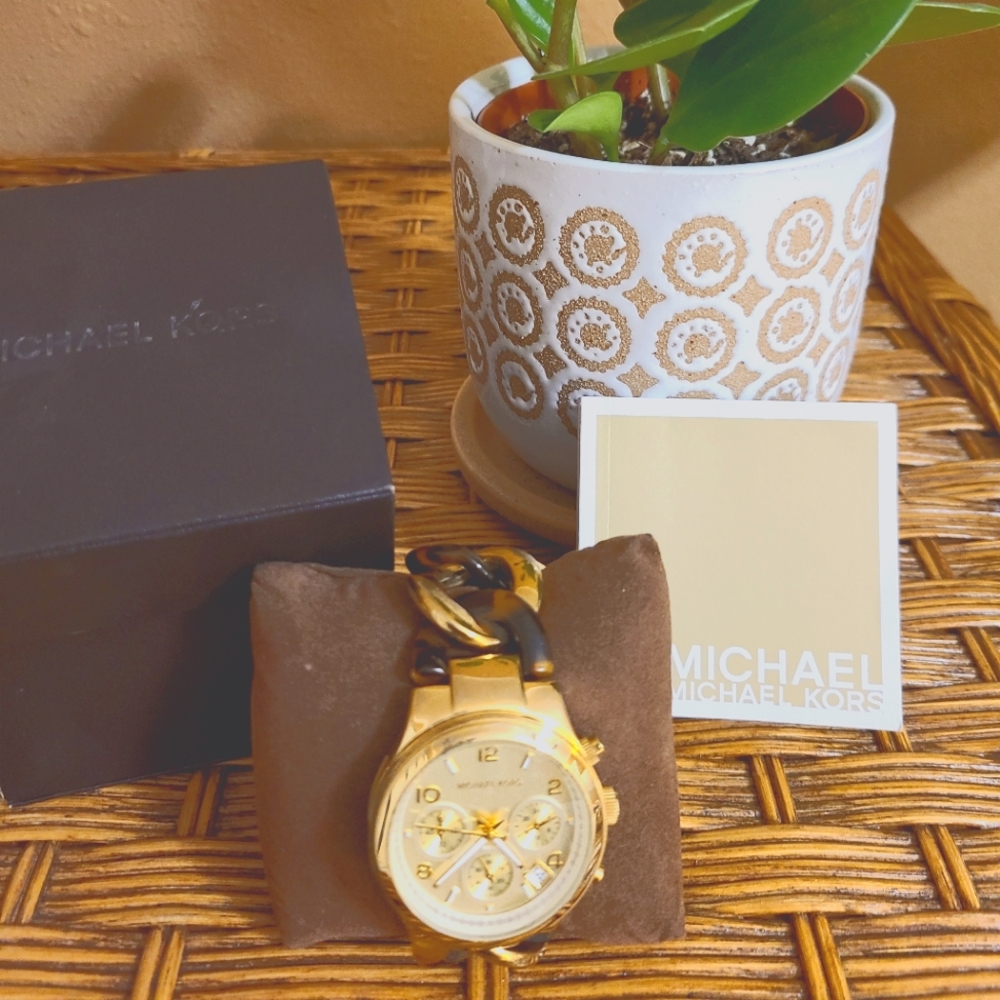 Michael Kors Gold Quartz Chain Link Watch